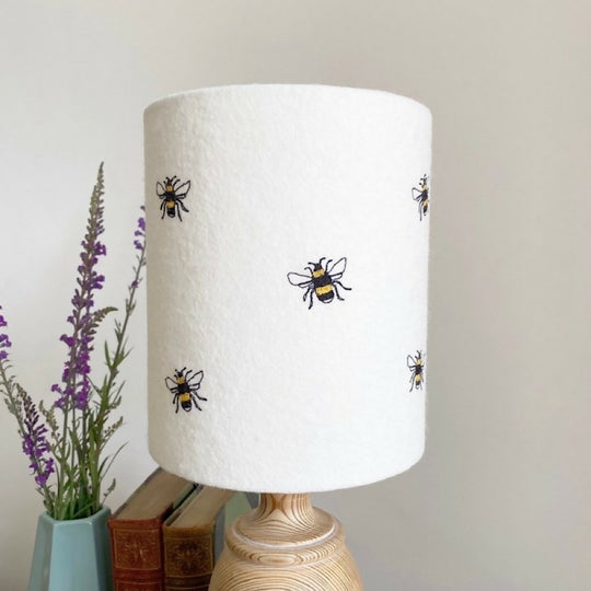Embroidered Bee Lampshade