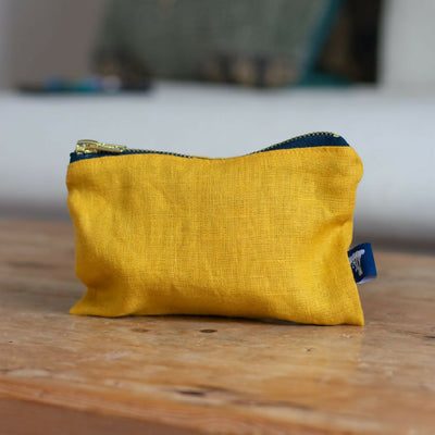 Linen Pouch with Zip