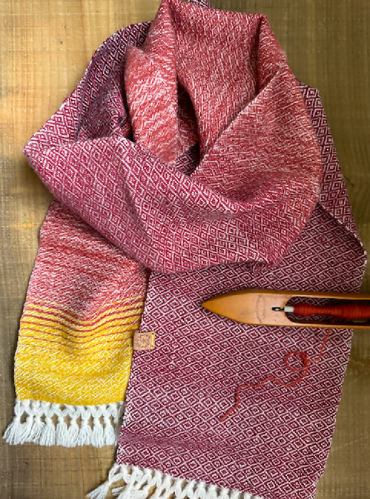 Graduating Sunset Scarf - Gold to Burgundy 11