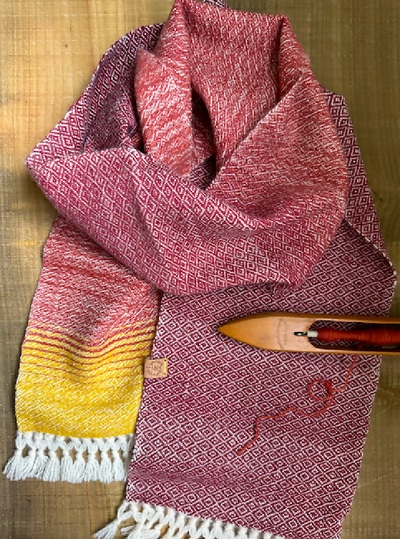 Graduating Sunset Scarf - Gold to Burgundy 11