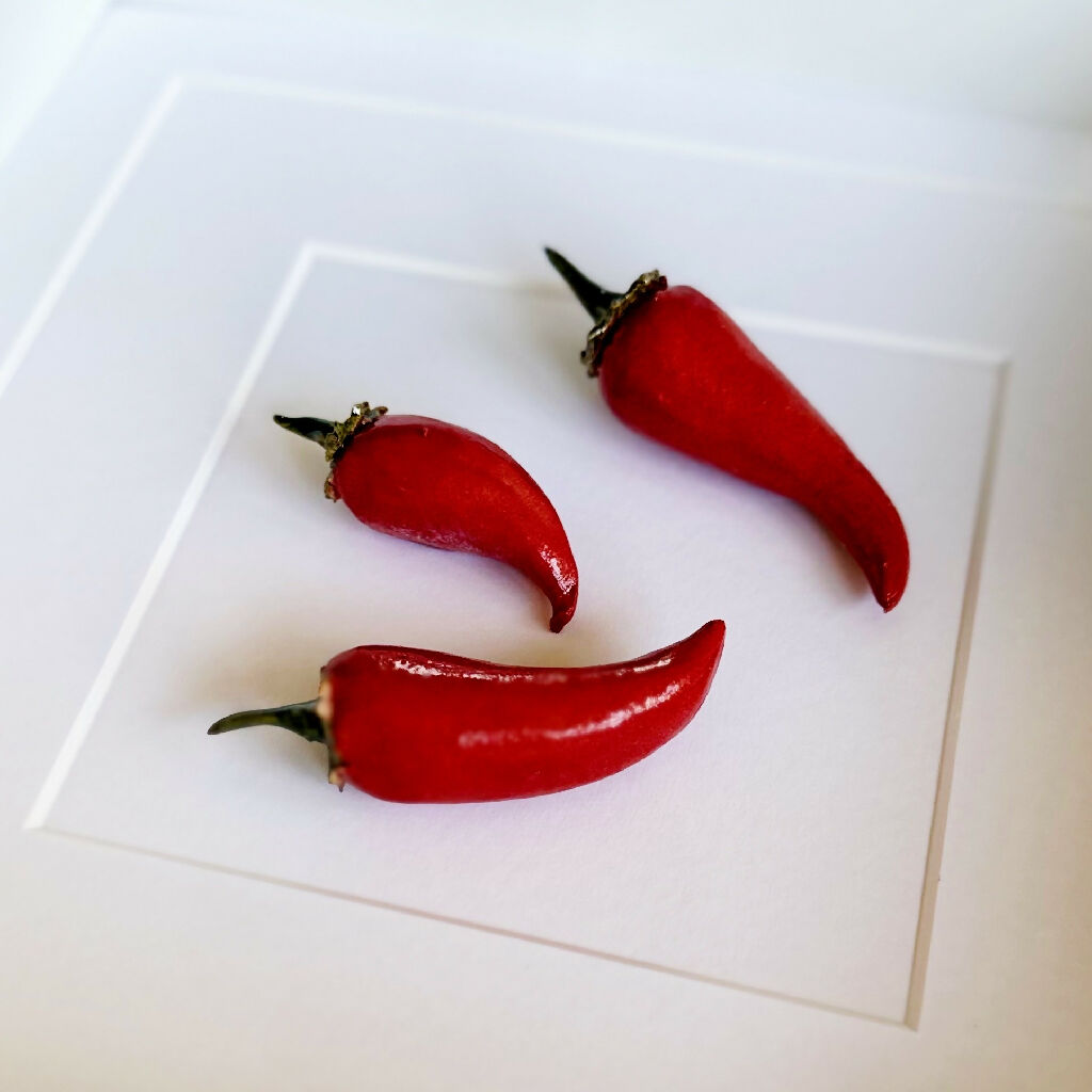 Ceramic Kitchen Wall Art: Red Chillies