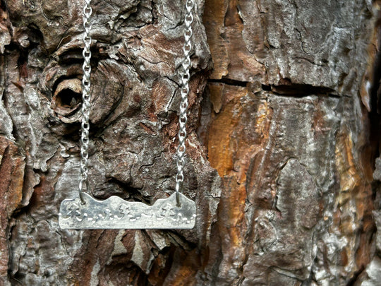 Mountain silver skiers Necklace