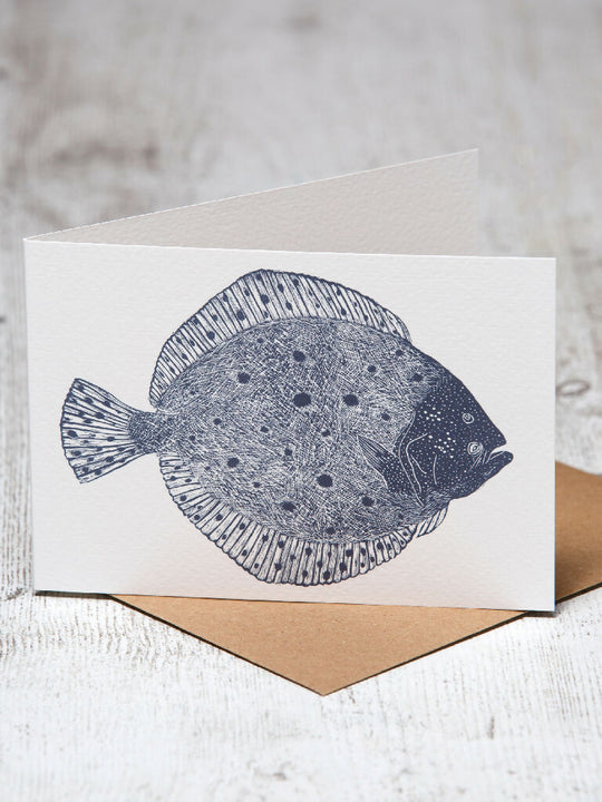 Turbot, A6 Lino Print Greeting Card