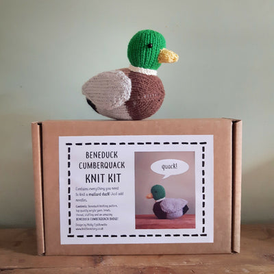 mallard duck knitting kit with gift box