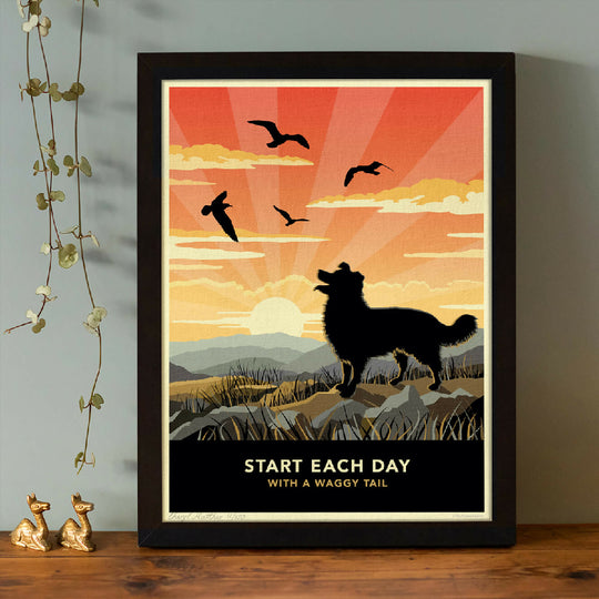 BORDER COLLIE ‘WAGGY TAILS’ LIMITED EDITION ART PRINT