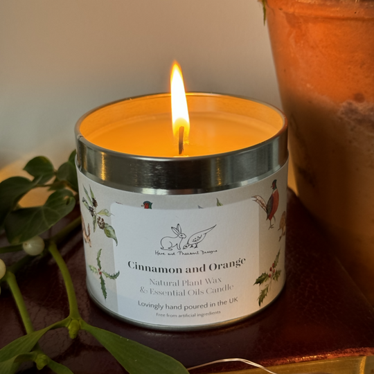Orange and Cinnamon Christmas Candle in a Tin