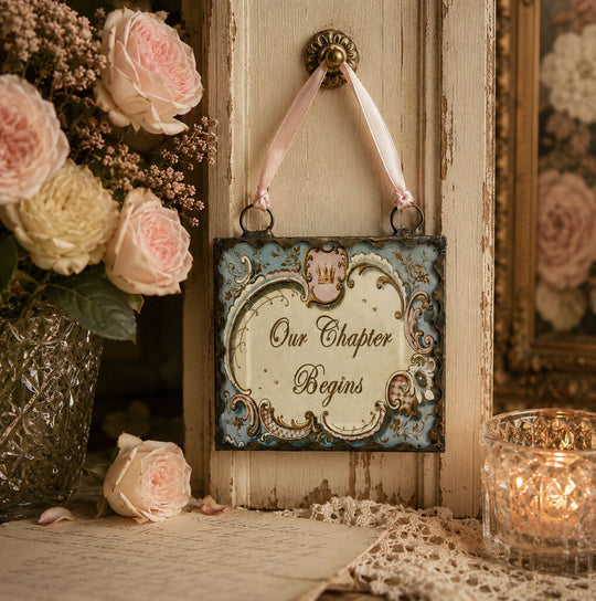 'Our Chapter Begins' Hanging Vintage Friendship Token