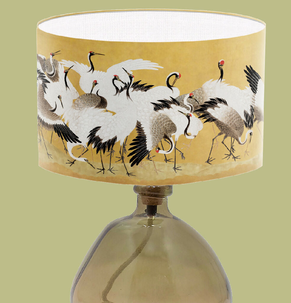 lampshade exotic bird crane print table lamp