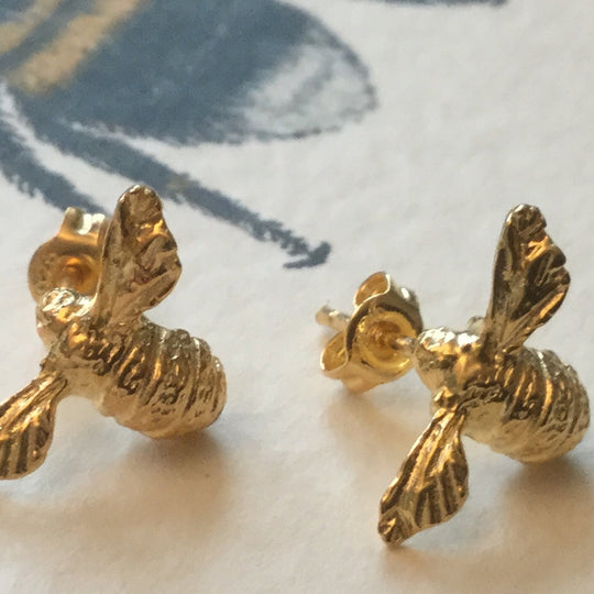 Sterling Silver Bee Stud Earrings