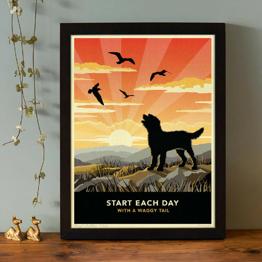 LABRADOODLE OR GOLDENDOODLE ‘WAGGY TAILS’ LIMITED EDITION ART PRINT
