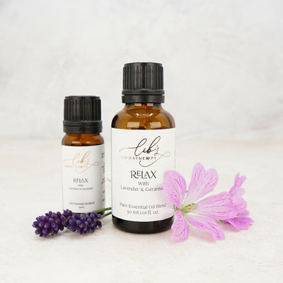 Lib's Aromatherapy Relax with Lavender & Geranium Essential Oil Blend