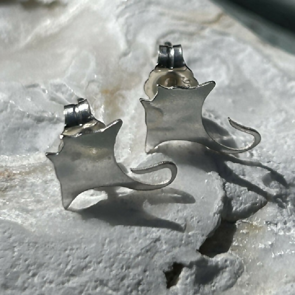 Manta Ray Silver Earrings