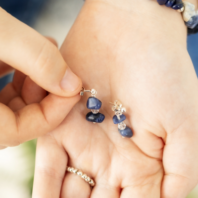 Sodalite Sterling Silver Gemstone Earrings 2