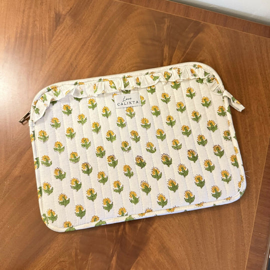 Yellow Floral Laptop Case