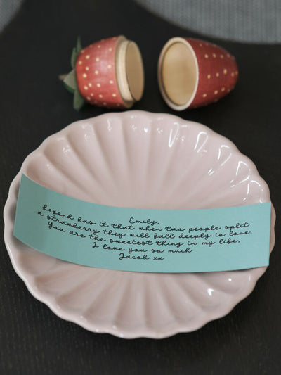 Hand Painted Wooden Strawberry With A Secret Centre