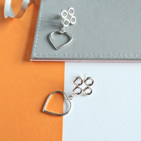 Quatrefoil Heart Dangle Earrings