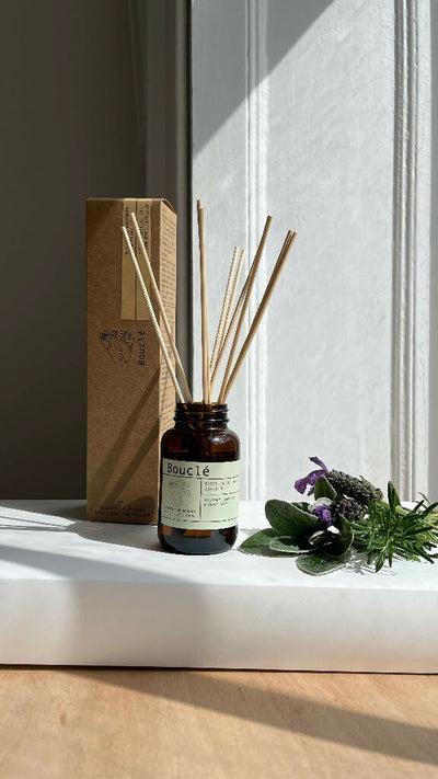 Bouclé Rosemary, Lavender & Clary Sage Rattan Reed Diffuser