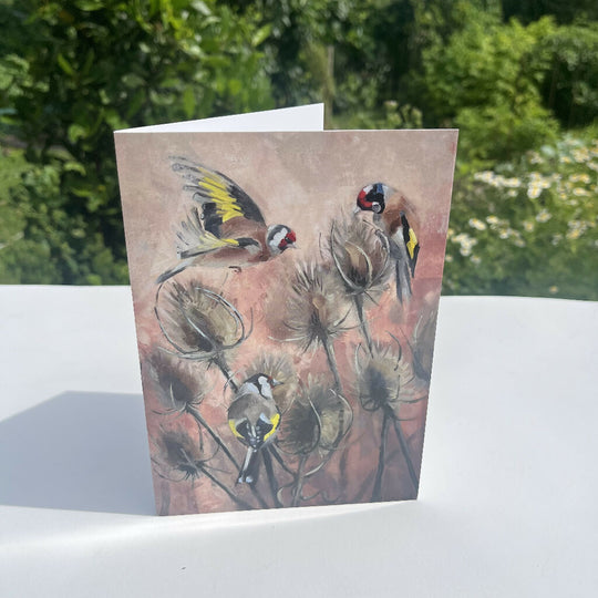 Goldfinch Feast Greeting Card