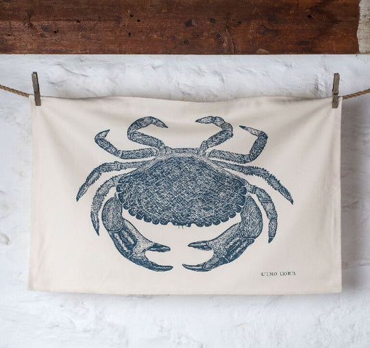 Brown Crab Organic Cotton Tea Towel