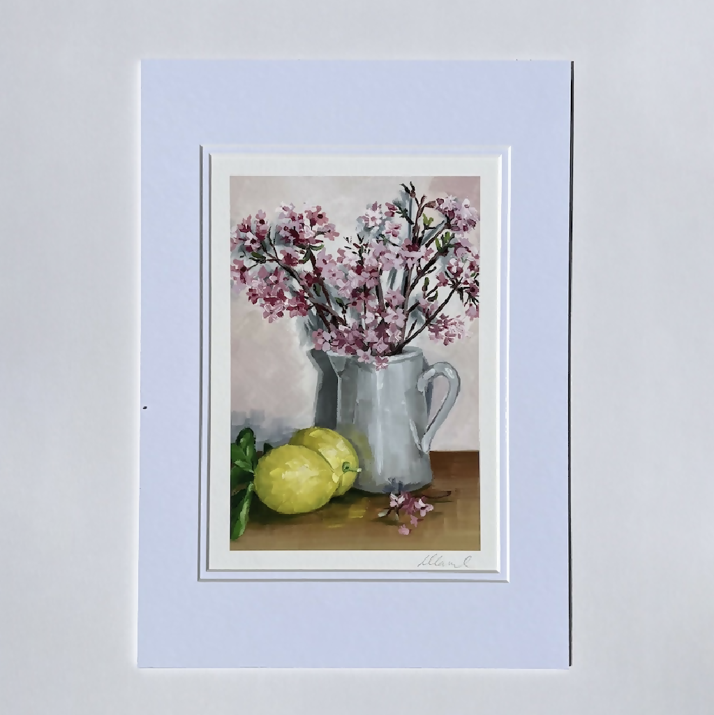 Viburnum Blossom and Lemons Fine Art Pint