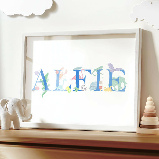 Children's Name Print with Illustrations