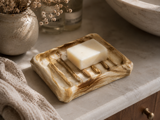 Handcrafted Mocha Marble Eco Resin Soap Dish
