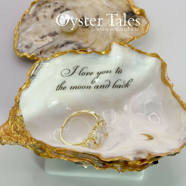 I love you to the moon and back - Oyster Ring/Trinket Dish