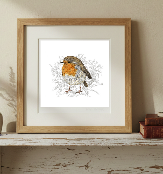 Robin Redbreast Signed and Mounted Giclée Art Print