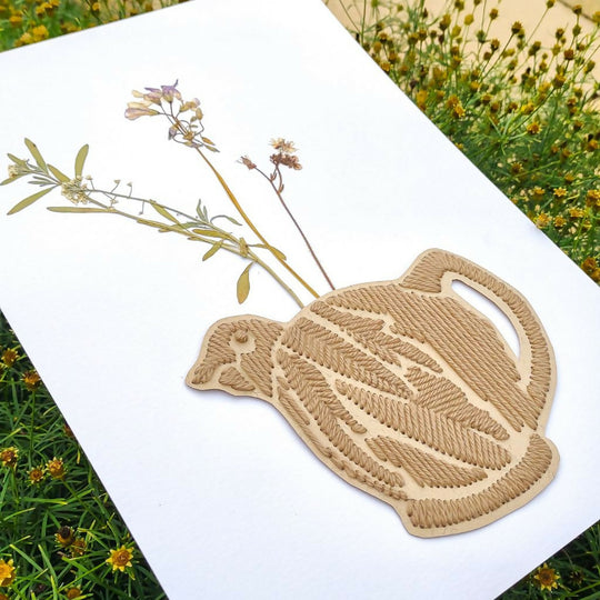 Pressed Flower Bird Vase