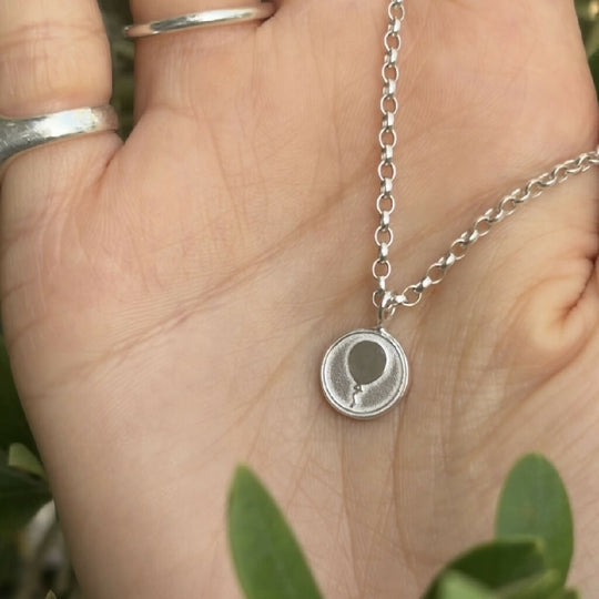 Sterling Silver Balloon Birthday Charm Necklace