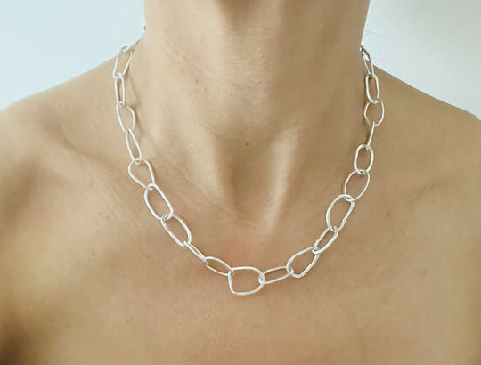 Ocean bubbles - Unique recycled sterling silver handmade necklace and earring set