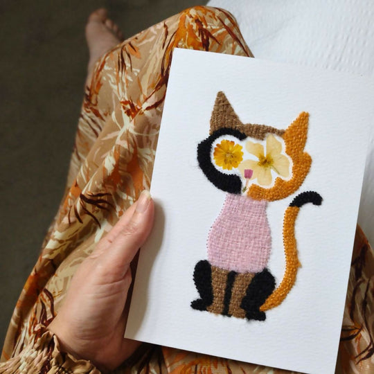 Tortoiseshell Cat Original Embroidery