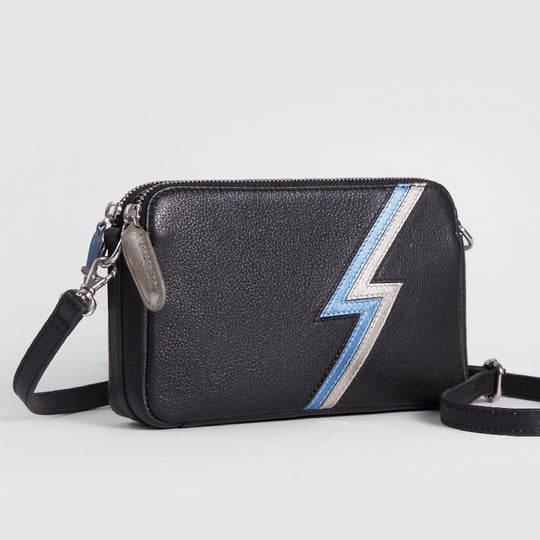 Double Zip Lightning Multi Way Leather Bag