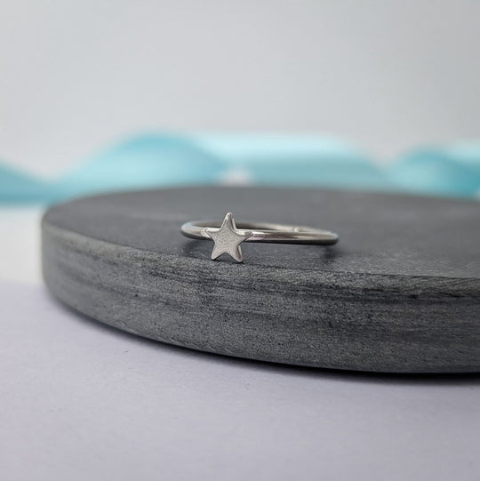 Dainty 6mm Star Ring in Recycled Sterling Silver