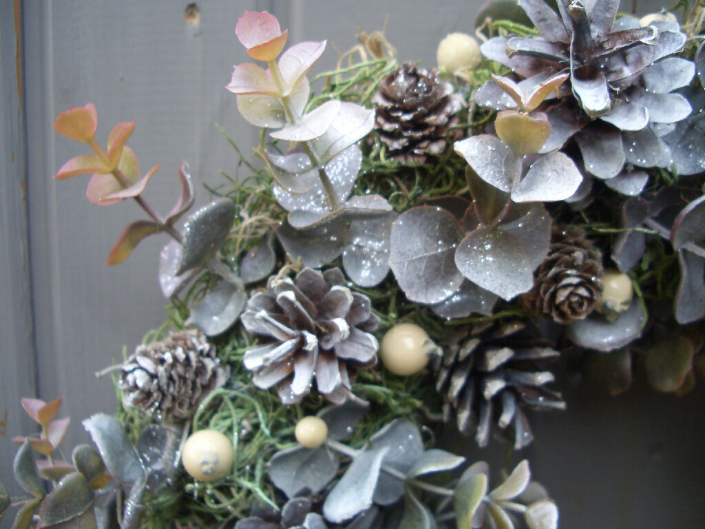 Eucalyptus and Frosted Snowberry Wreath