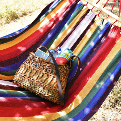 Oval Shoulder Basket with Long Leather Strap