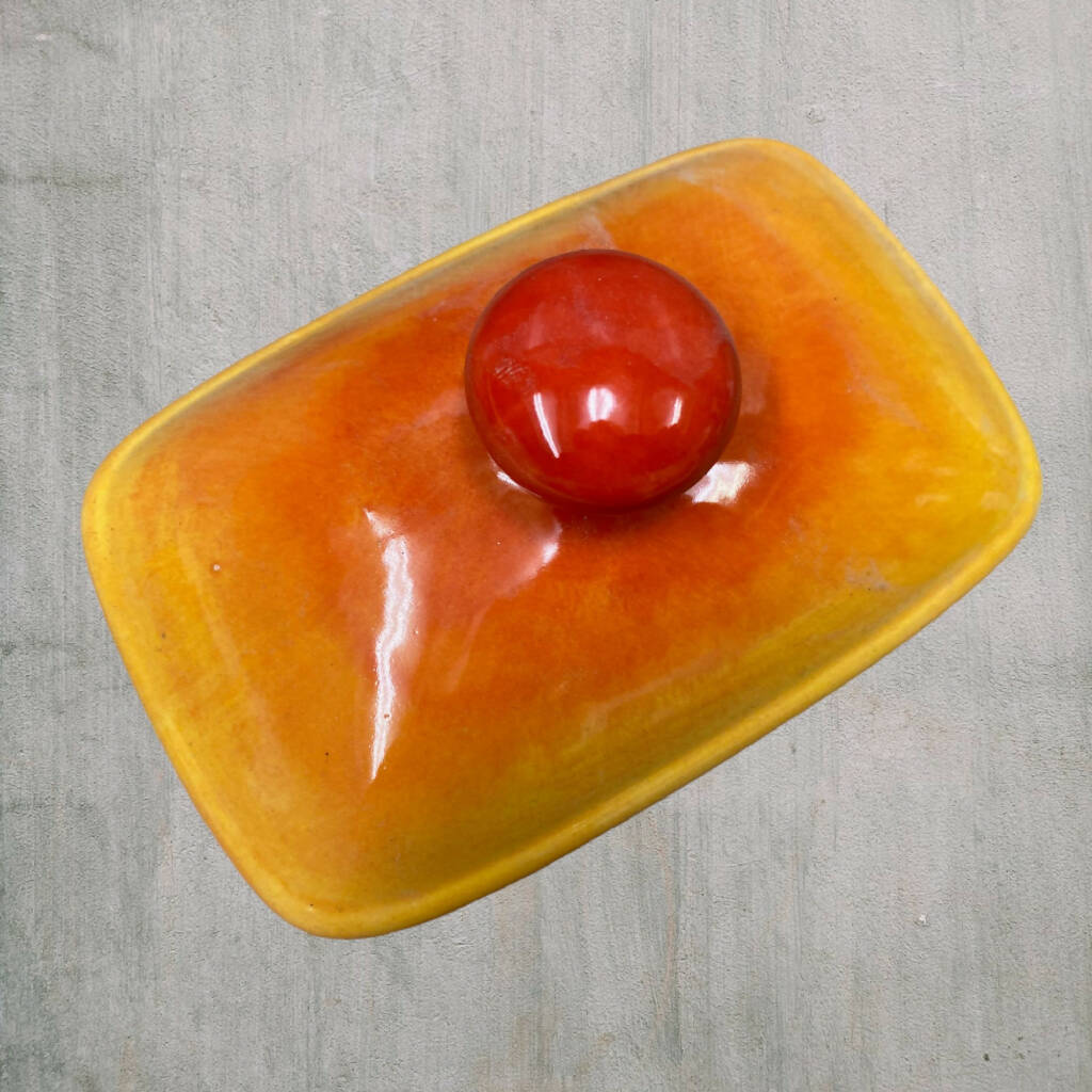 Butter Dish with Sunrise Glaze