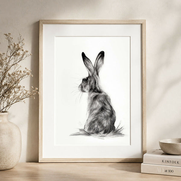 Hare Study – A4 & A5 Mounted Giclée Prints