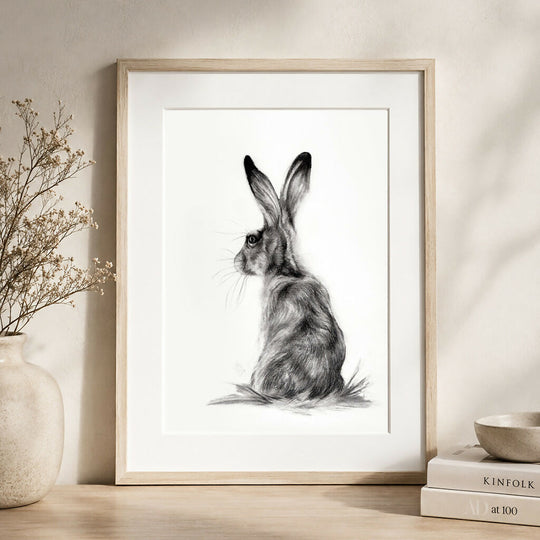 Hare Study – A4 & A5 Mounted Giclée Prints