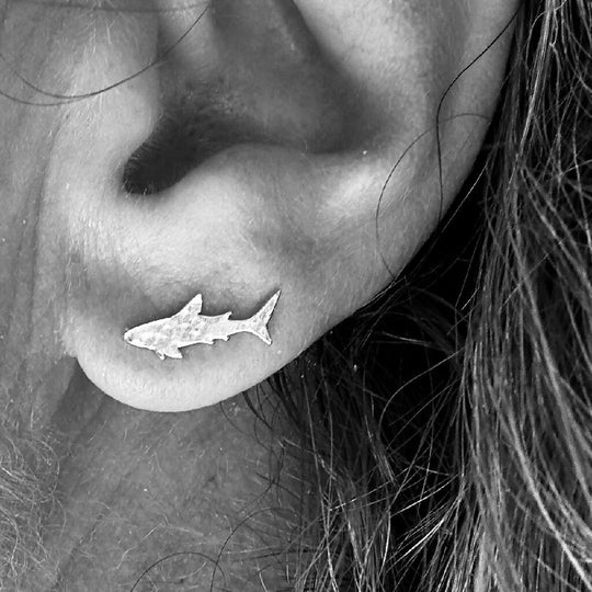 Shark Silver Earrings