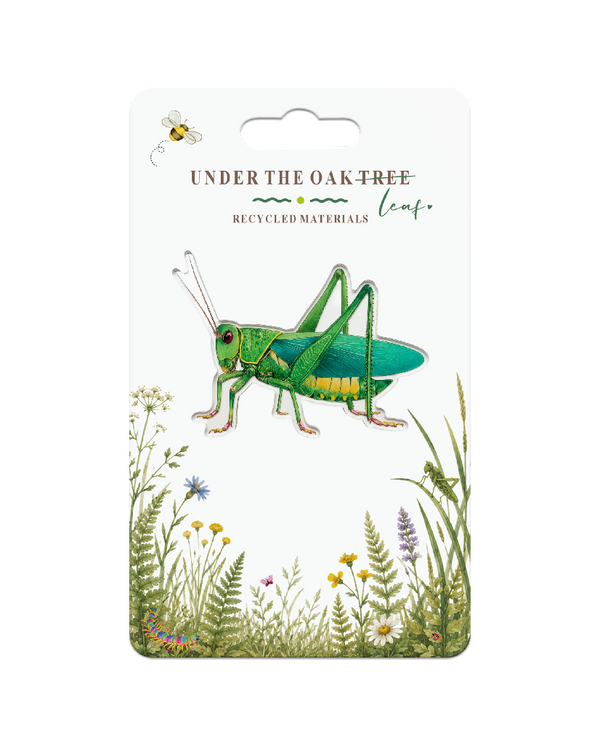 Badge - Grasshopper Wildlife Nature, Insect Gift Brooch