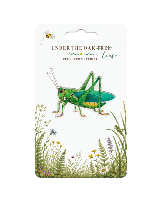 Badge - Grasshopper Wildlife Nature, Insect Gift Brooch