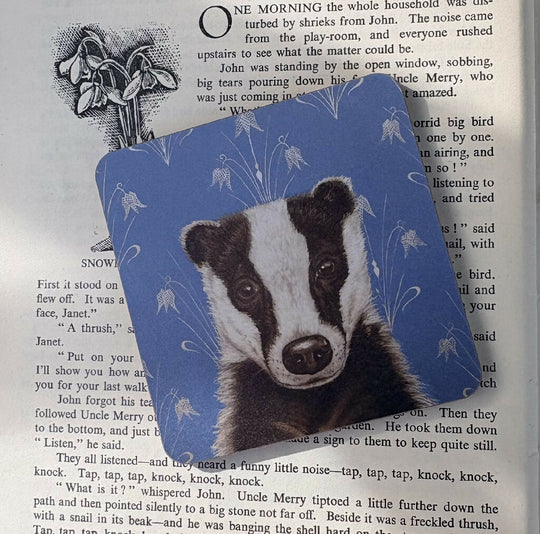 Art Nouveau Badger Wooden Coaster
