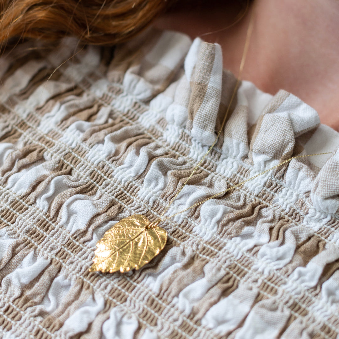 Gold Hazel Leaf Necklace