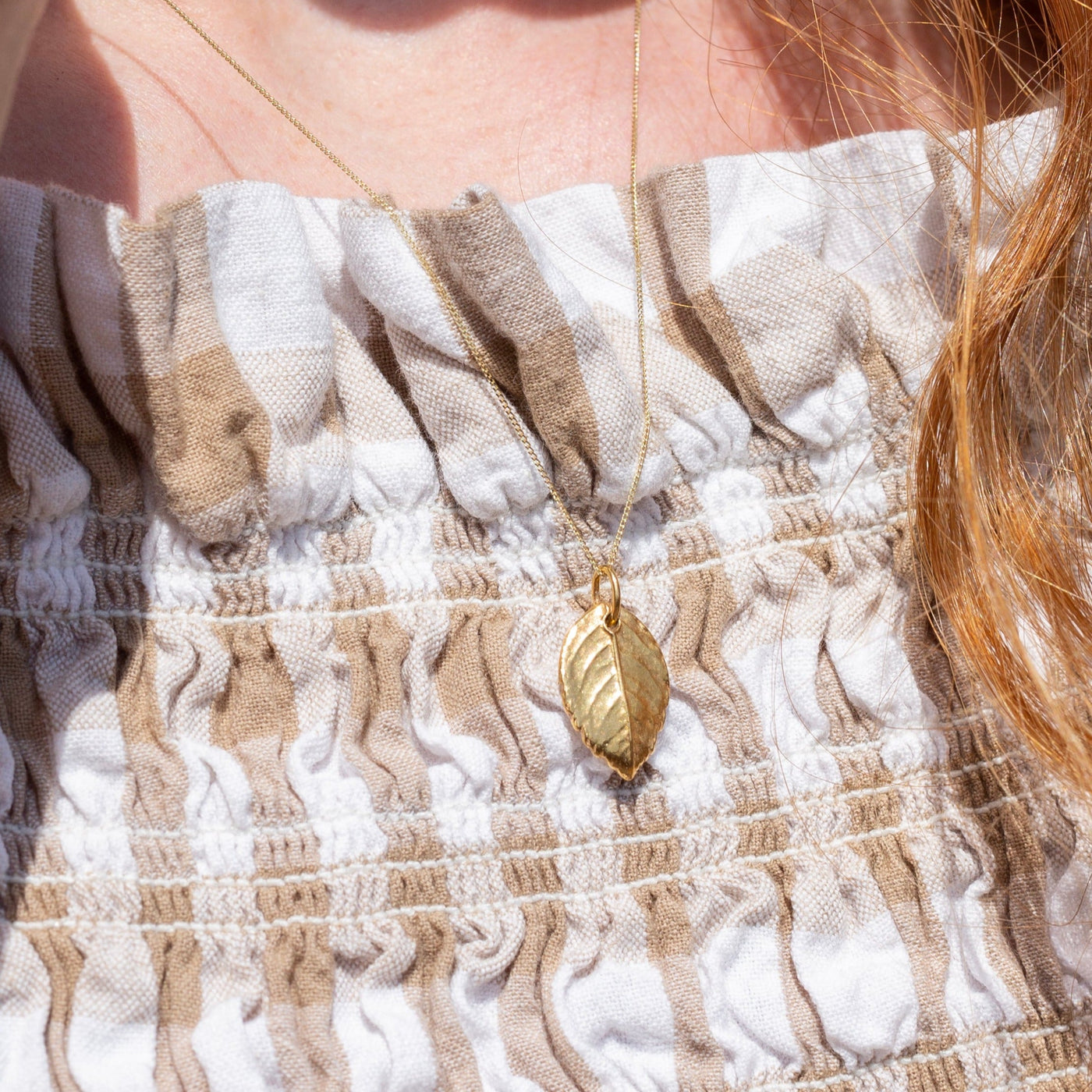 Gold Baby Rose Leaf Necklace