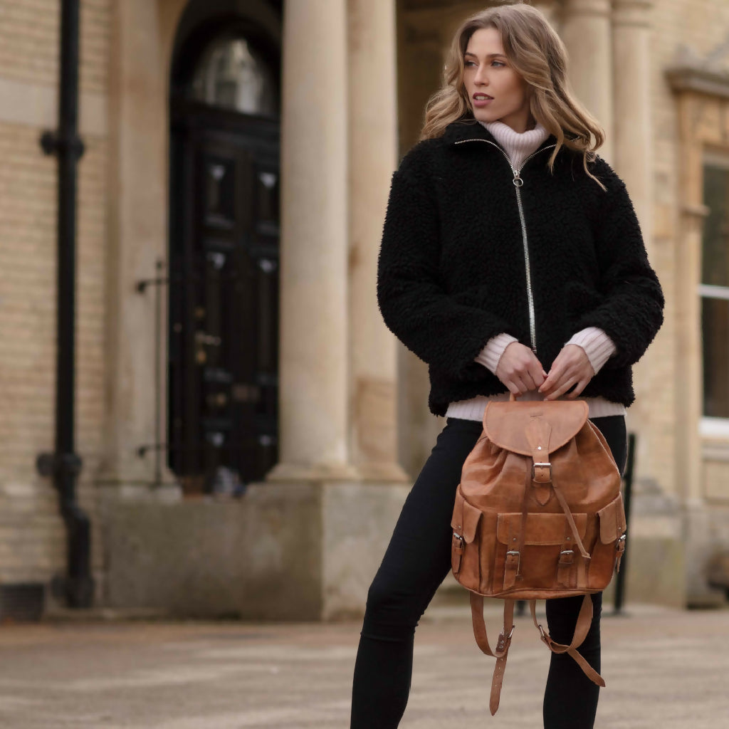 Large Leather Rucksack in Tan – Country Living Marketplace
