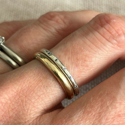 Sterling Silver Ring with Blue Sapphires