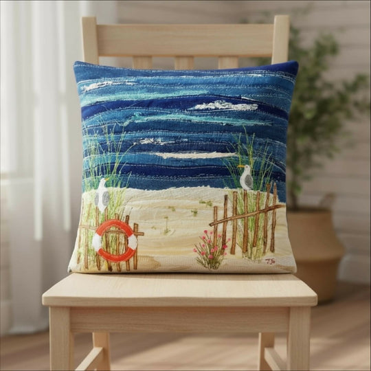 Beach Gulls Luxury Cushion