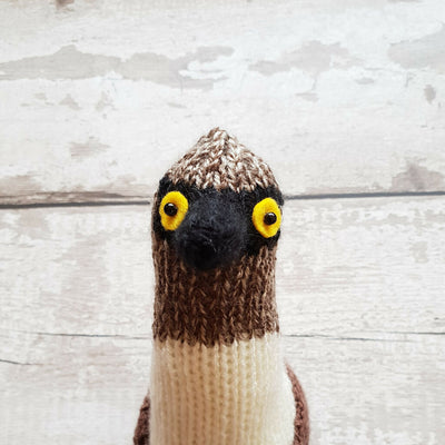 bryan the blue footed booby knitted bird