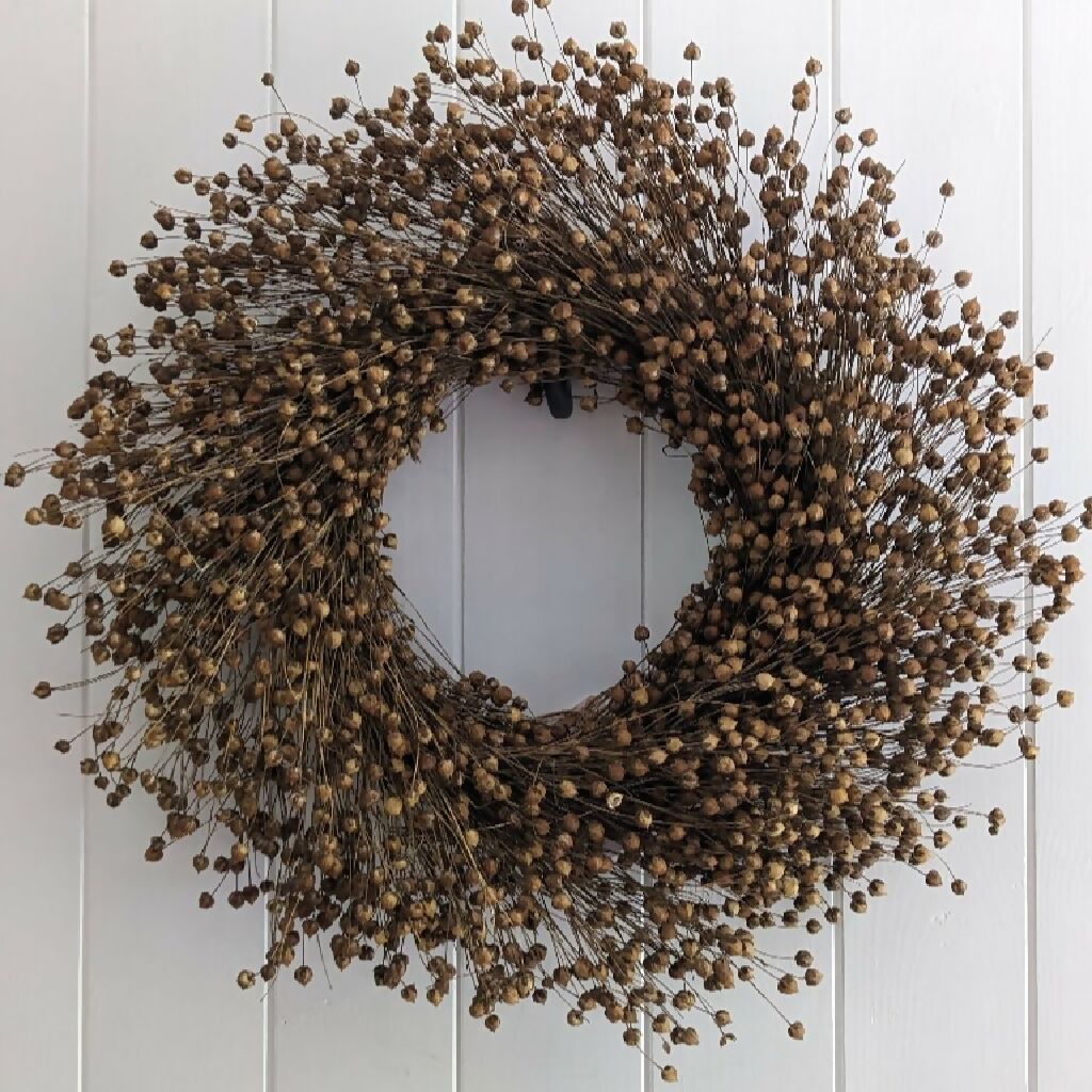 Wreath from Dried Flax (Linseed)